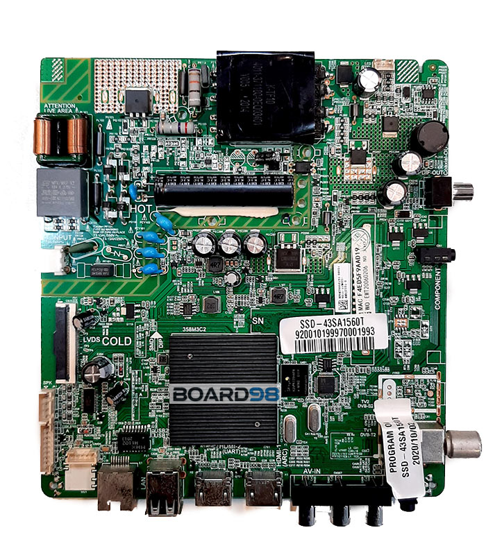  برد مین تلویزیون ال ای دی هوشمند اسنوا مدل SSD-43SA1560T سایز 43 اینچ